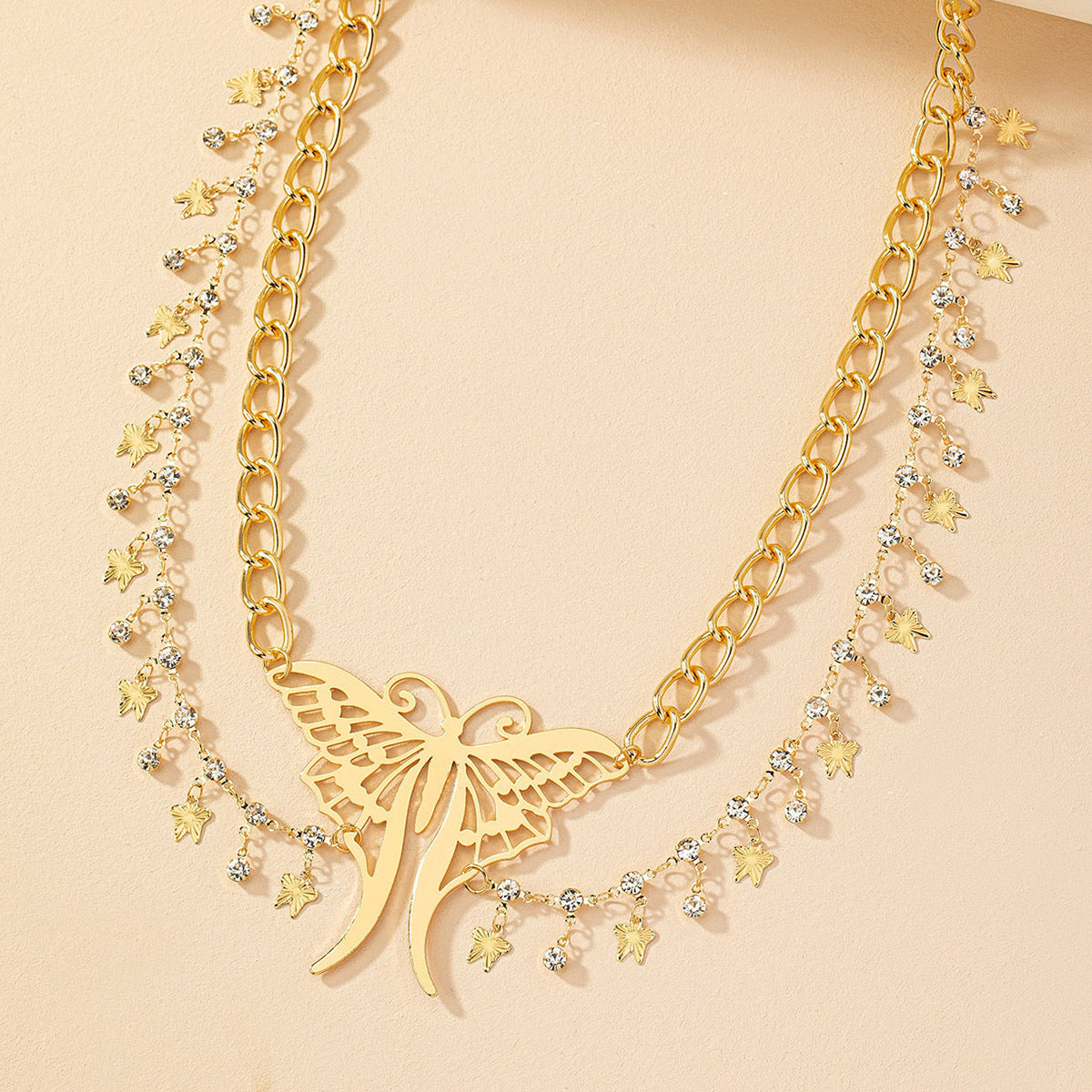 Elegant Gold Butterfly Waist Chain – Boho Beaded Belly Jewelry with Glass Accents for Women