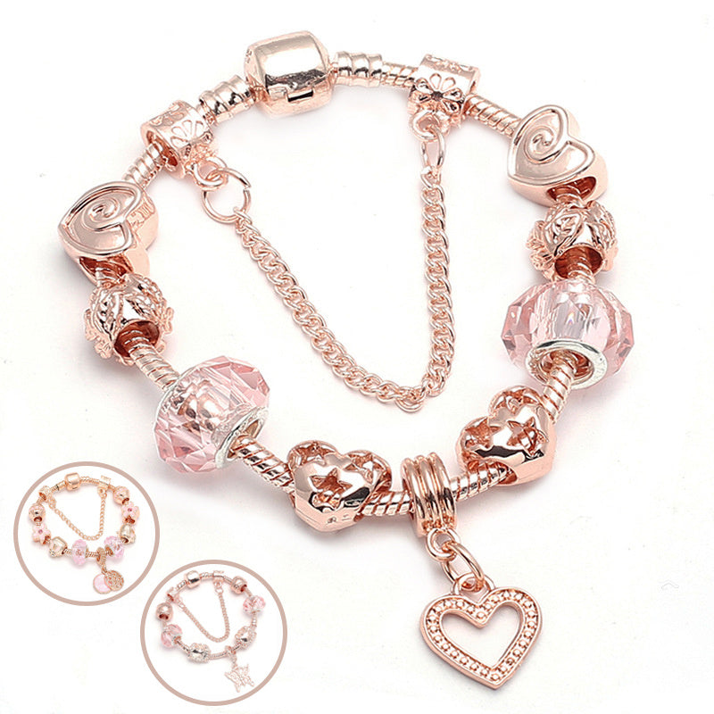 Rose Gold Geometric Love Bracelet – Fashion Jewelry for Women