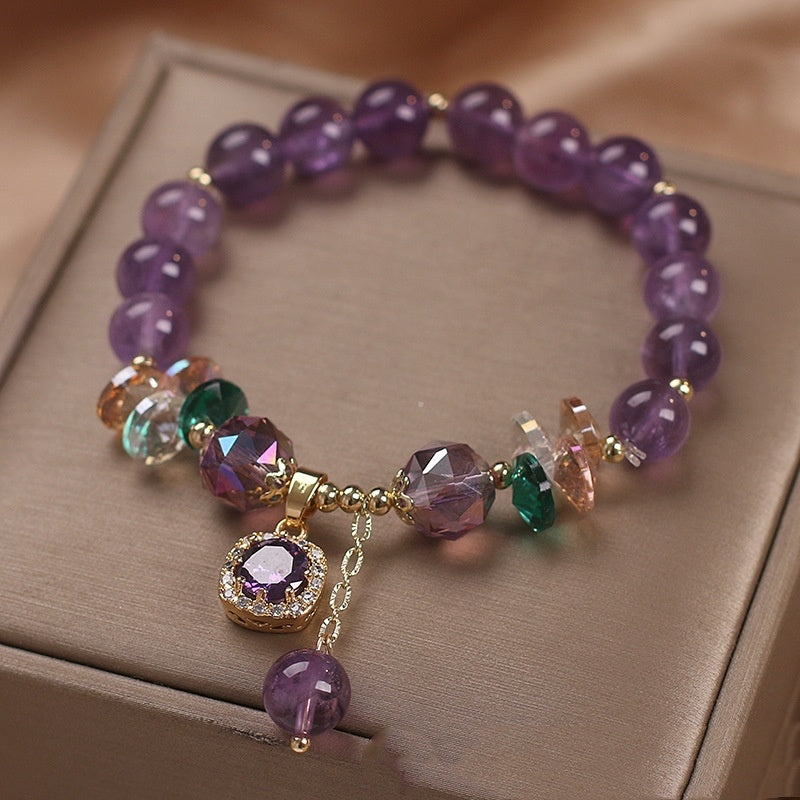 Natural Amethyst Bracelet – Trendy Celebrity-Inspired Design