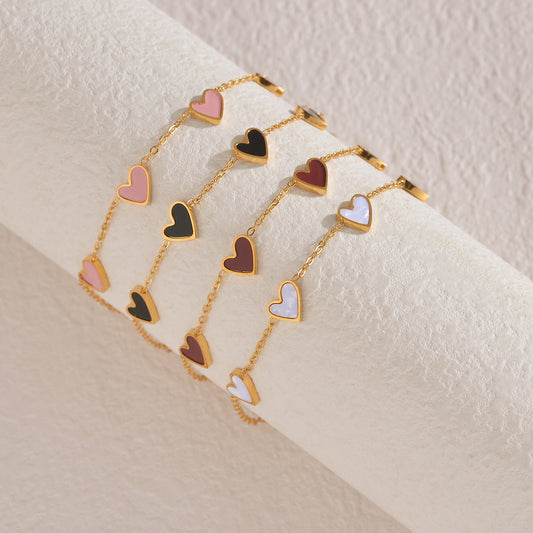 Stainless Steel Dripping Heart Love Bracelet – Romantic Valentine's Day Gift