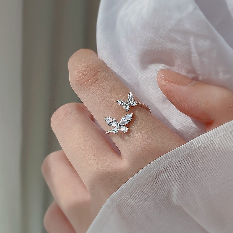 Women’s S925 Sterling Silver Butterfly Ring – Delicate Design