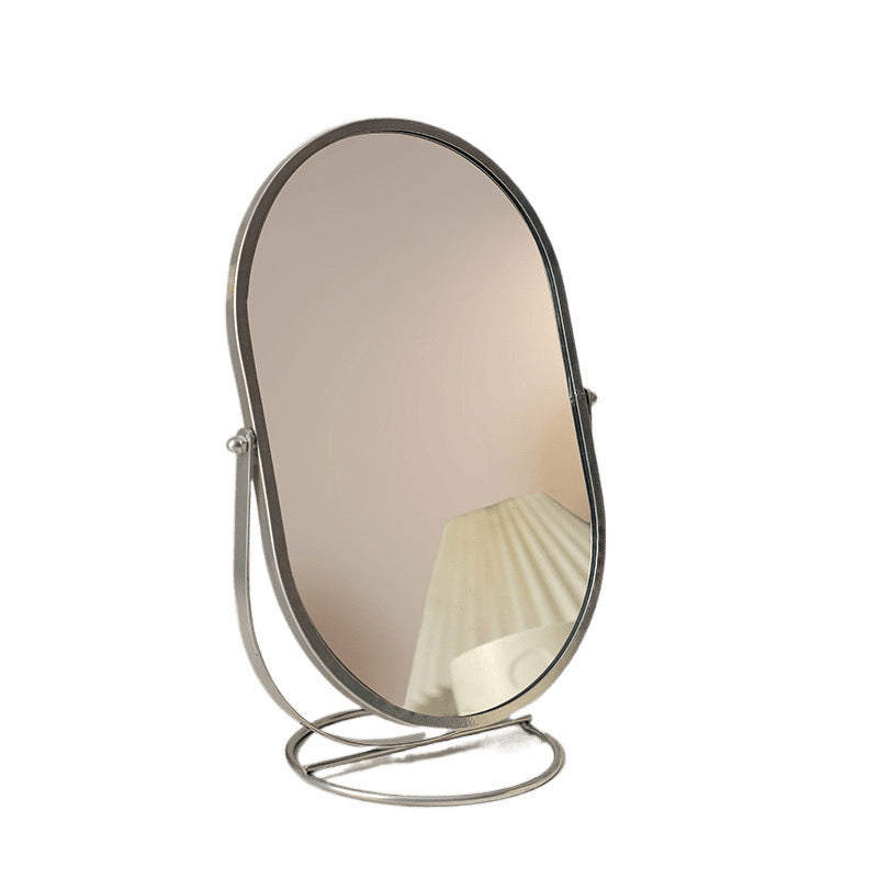 Elegant Desktop Vanity Mirror – Makeup Mirror with Golden Wrought Iron Frame for Bedroom, Desk & Vanity