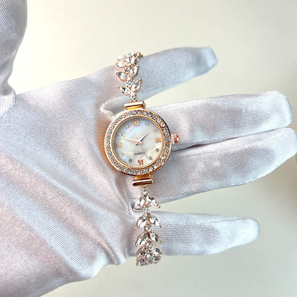 Affordable Luxury Diamond Quartz Watch with Adjustable Bracelet – Elegant Women's Timepiece