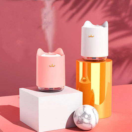 Mini USB Humidifier Night Light – Desktop Bedroom & Office Air Moisturizer, Quiet USB-Powered Column Design