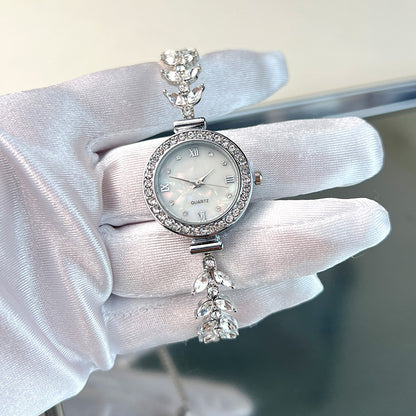 Affordable Luxury Diamond Quartz Watch with Adjustable Bracelet – Elegant Women's Timepiece