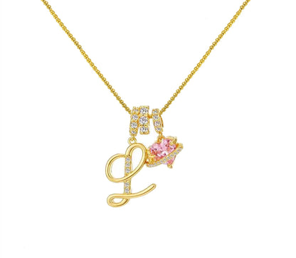 Copper Alphabet Necklace – Dopamine 26 English Letter Pendant, Personalized Jewelry
