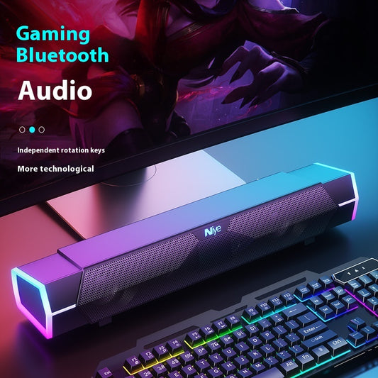 4D Bluetooth Computer Soundbar Dual Speaker Subwoofer Stereo Surround Sound Loudspeaker for Laptop PC Notebook