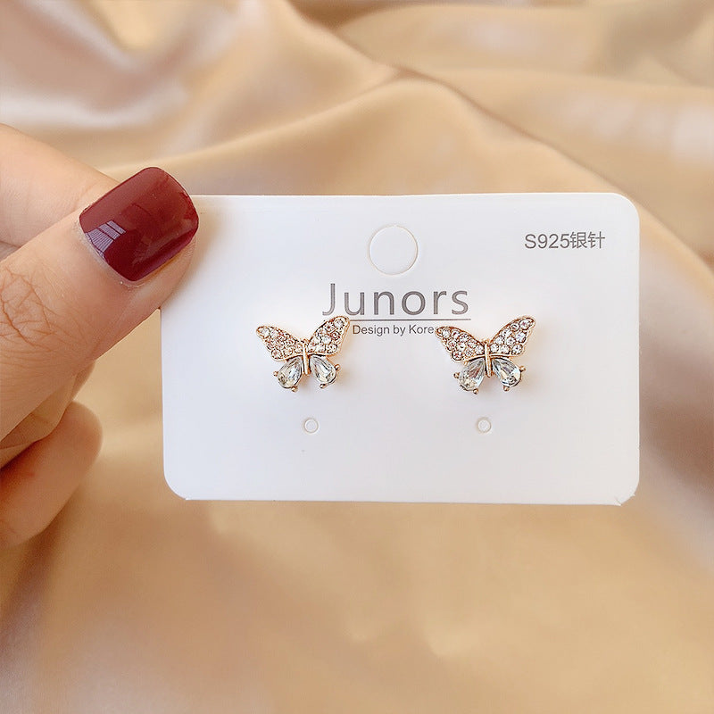 Butterfly Tassel Stud Earrings – Elegant Fairycore Long Earrings