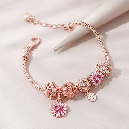 Hollow Flower Ball Bracelet – Gradient Daisy DIY Beaded Jewelry for Women