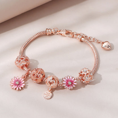Hollow Flower Ball Bracelet – Gradient Daisy DIY Beaded Jewelry for Women