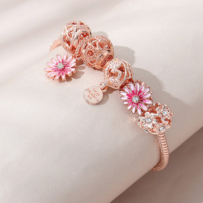 Hollow Flower Ball Bracelet – Gradient Daisy DIY Beaded Jewelry for Women