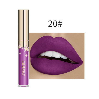 QIBEST Matte Non-Stick Lip Gloss – Long-Lasting & Waterproof
