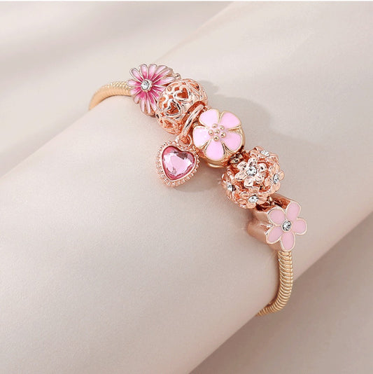 Love Daisy Beaded Bracelet – Hollow Diamond Charm Jewelry for Women