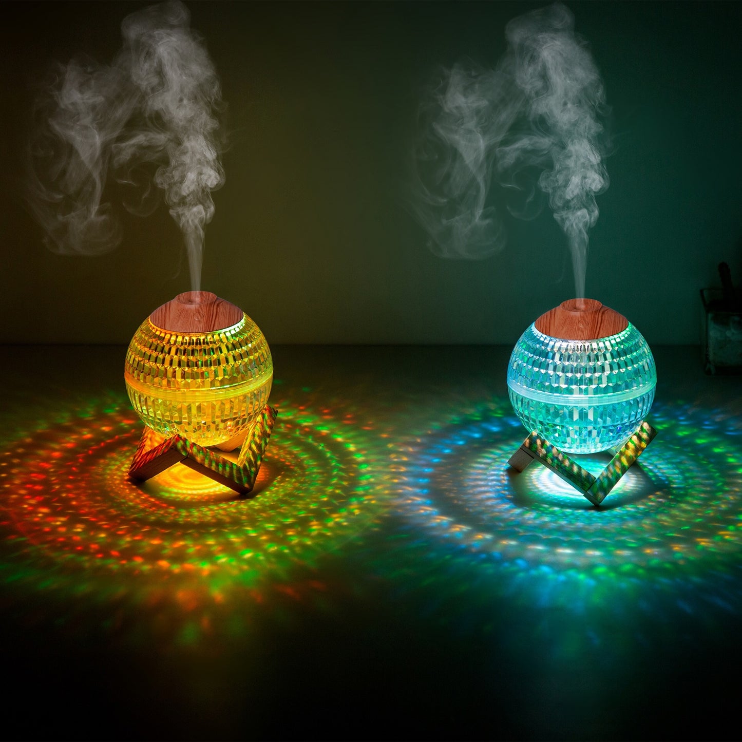 Crystal Ball USB Humidifier – Mini Silent Cool Mist Diffuser with RGB Colorful LED Lights