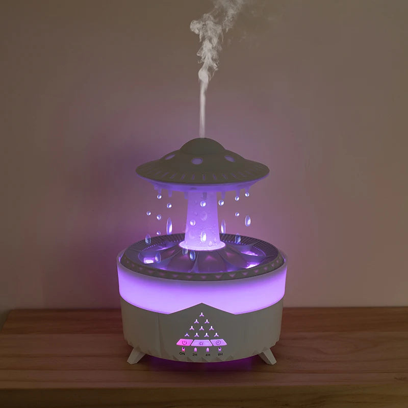 UFO Raindrop Humidifier – USB Cool Mist Aromatherapy Diffuser for Home, Office & Bedroom