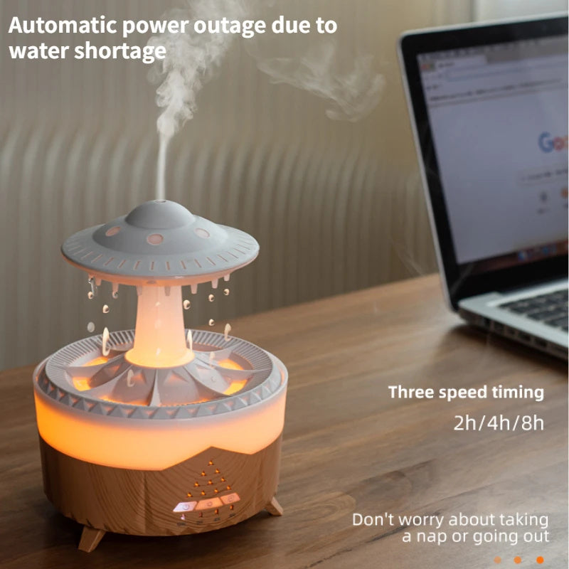 UFO Raindrop Humidifier – USB Cool Mist Aromatherapy Diffuser for Home, Office & Bedroom