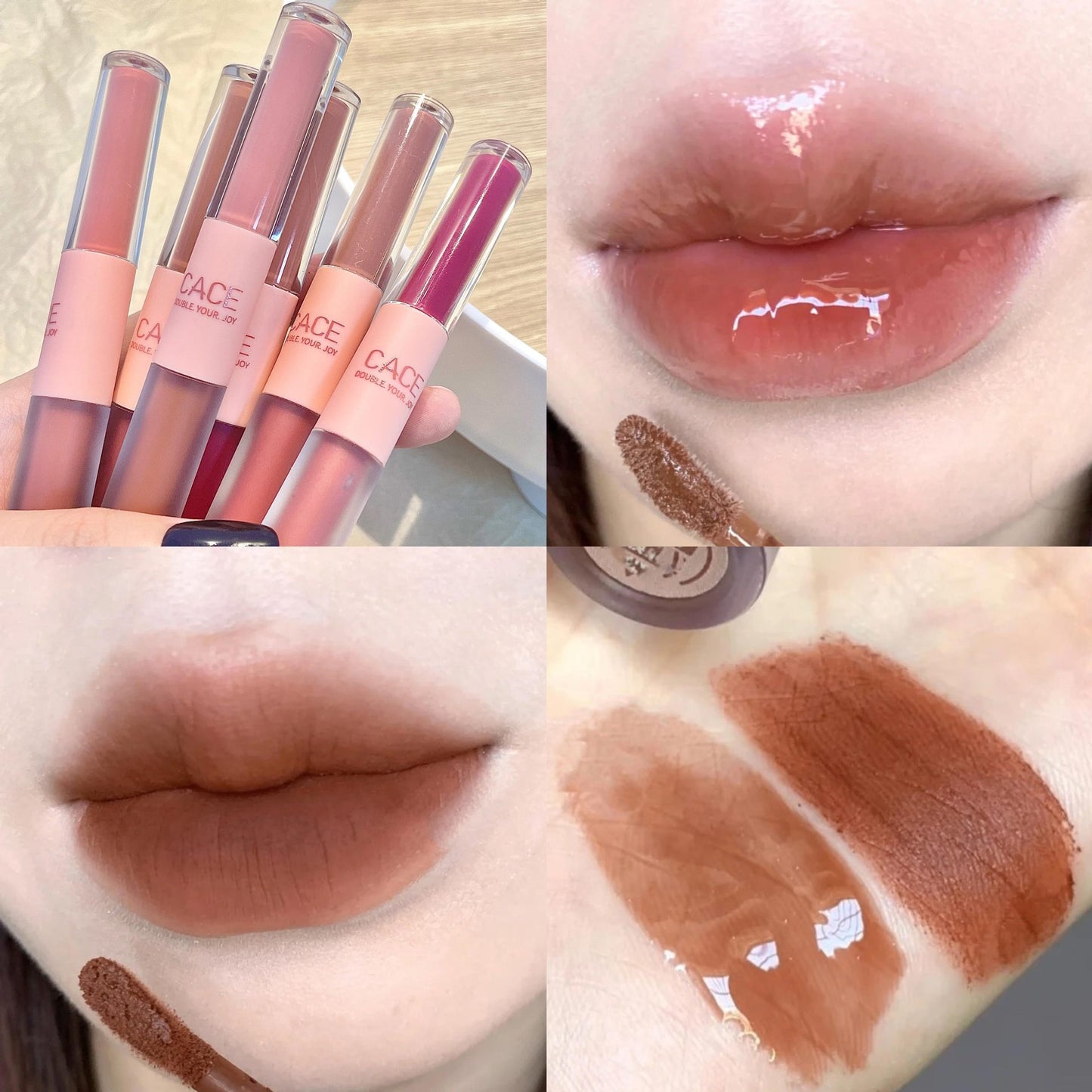 "Double-Headed Lip Lacquer – Long-Lasting & Moisturizing Liquid Lipstick with Gloss and Color in One"