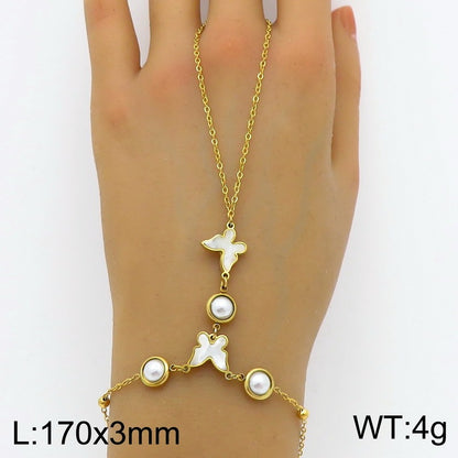 Delicate Finger Ring Bracelet – Stylish Stainless Steel Hand Chain for Women’s Fashion