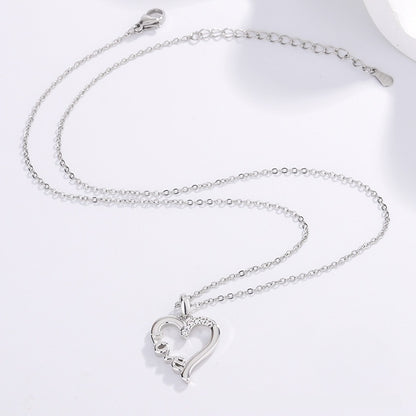 Romantic Heart LOVE Necklace – Titanium Steel Pendant Gift for Anniversary or Wedding