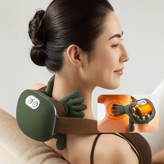Deep Tissue Trapezius and Neck Massager Rechargeable Shoulder Back and Cervical Muscle Reliever SiaaSoo
