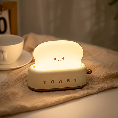 Toast-Shaped USB Table Lamp – Cute Bread Night Light, Dimmable LED, USB Rechargeable, Cozy Bedside Lamp for Home & Gifts