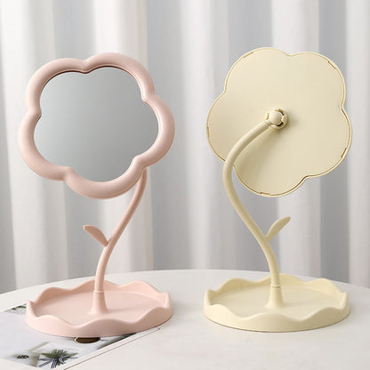 Portable Floral Desktop Makeup Mirror – Cute Sunflower Design, Detachable HD Vanity Mirror for Bathroom & Bedroom