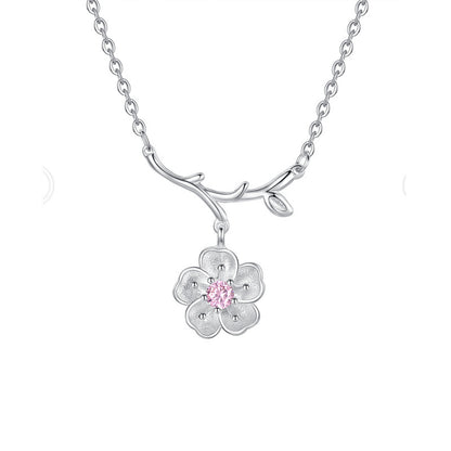 Elegant S925 Sterling Silver Flower Clavicle Necklace – Delicate Jewelry for Women