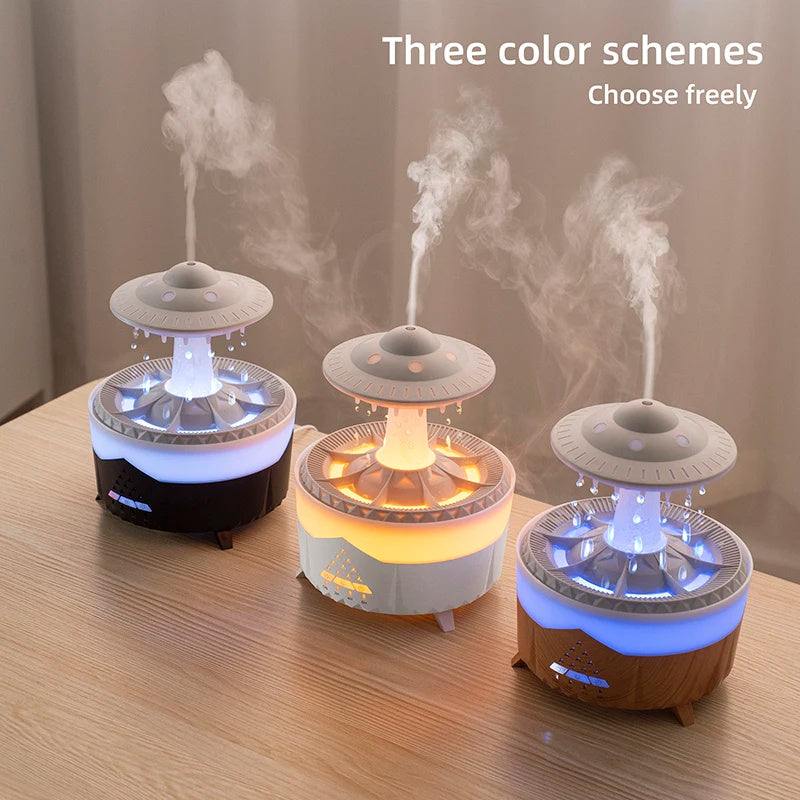 UFO Raindrop Humidifier – USB Cool Mist Aromatherapy Diffuser for Home, Office & Bedroom