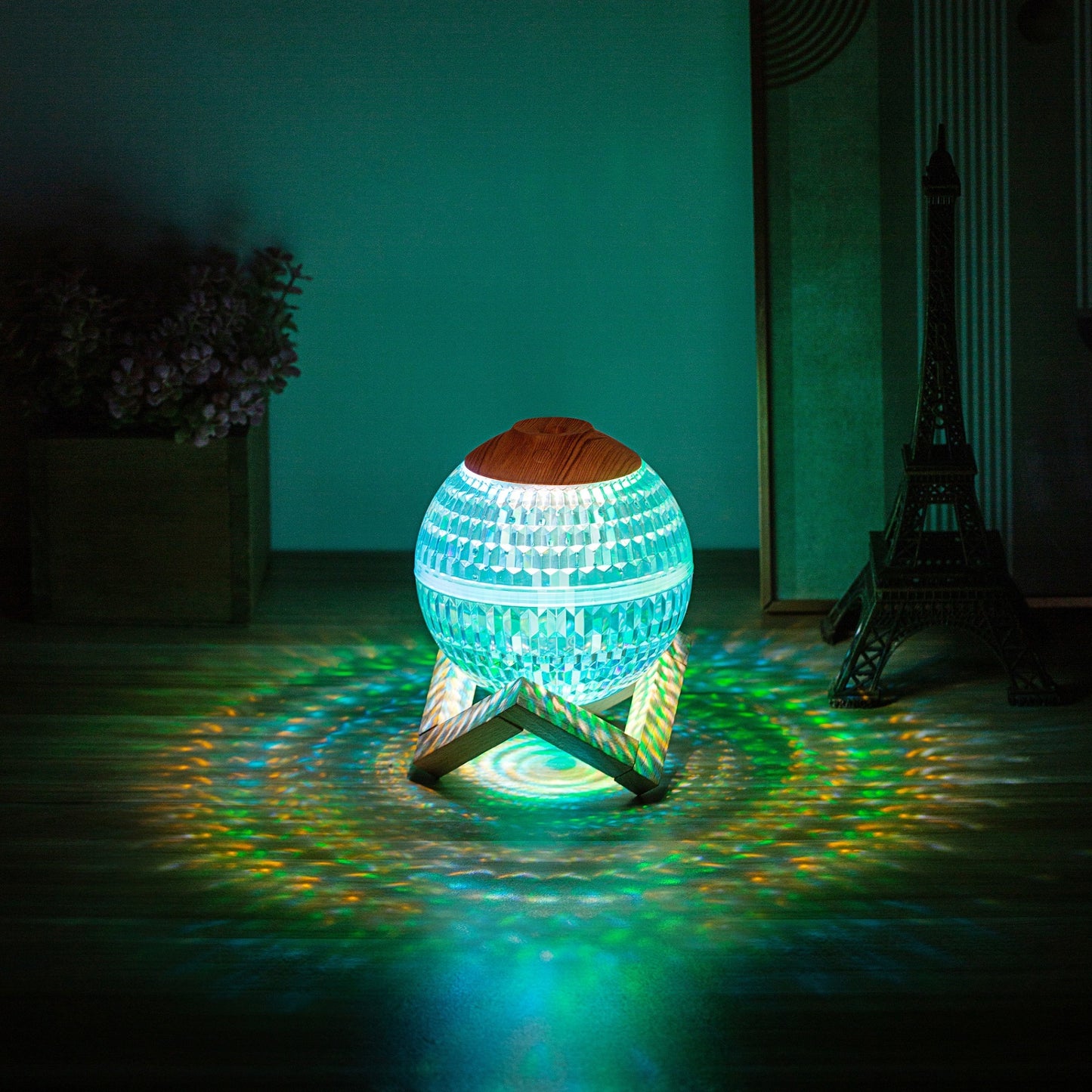 Crystal Ball USB Humidifier – Mini Silent Cool Mist Diffuser with RGB Colorful LED Lights