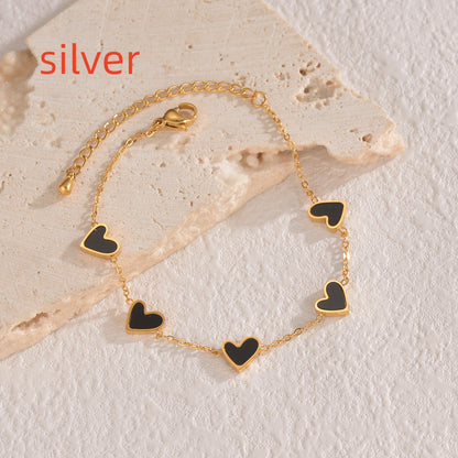 Stainless Steel Dripping Heart Love Bracelet – Romantic Valentine's Day Gift