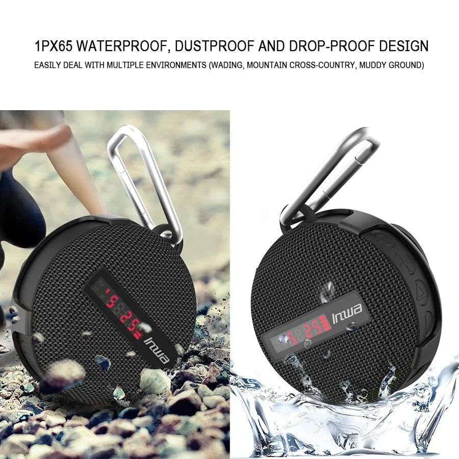 Smart LED Display Bluetooth Speaker – Portable Waterproof Wireless Cycling Speaker with Subwoofer, TF Card Support, Hands-Free Calling, and Dustproof Outdoor Design
