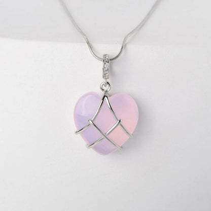Moonstone Love Necklace with Cartoon Princess Charm – Trendy Jewelry for Girls