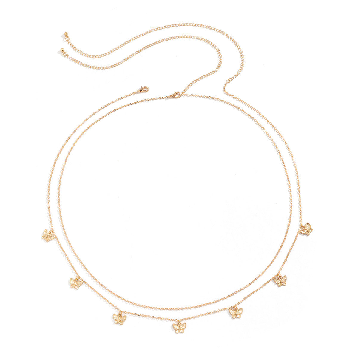Trendy Double-Layer Butterfly Tassel Waist Chain – Hot Girl Beach & Party Jewelry for Women