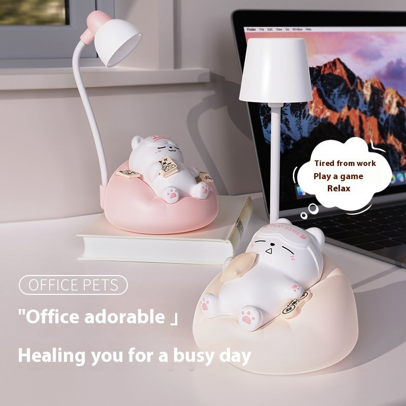 Rechargeable Cat Night Light – Cute Cartoon LED Table Lamp, USB Charging, Soft Glow for Bedroom & Holiday Gift