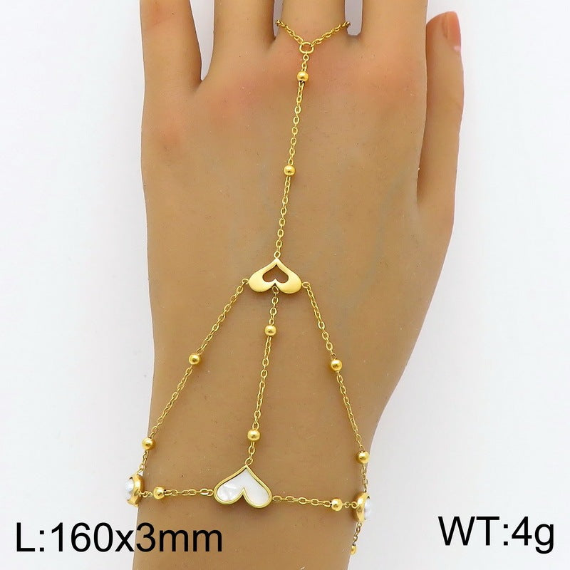 Delicate Finger Ring Bracelet – Stylish Stainless Steel Hand Chain for Women’s Fashion