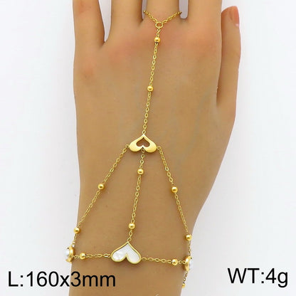 Delicate Finger Ring Bracelet – Stylish Stainless Steel Hand Chain for Women’s Fashion
