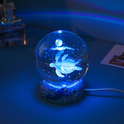 Luminous Crystal Ball with Resin Base – Home & Desk Decoration