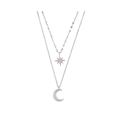 Creative Retro Simple Moon & Love Pendant Necklace for Women