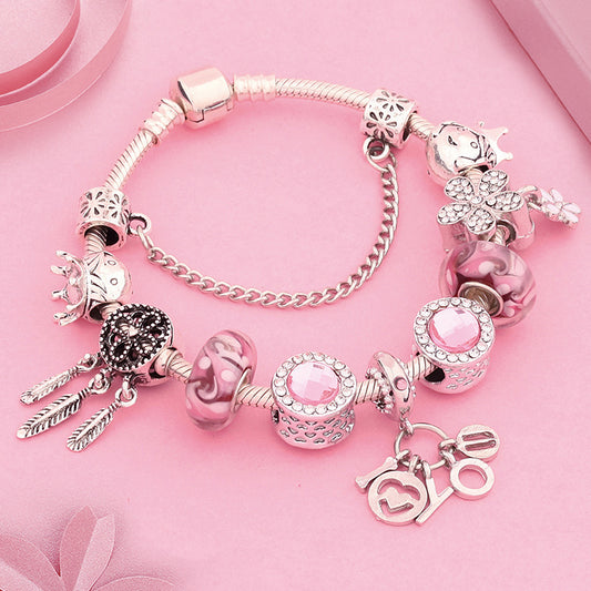 Women’s Fashion Glass Bead Bracelet – Elegant Romantic Style