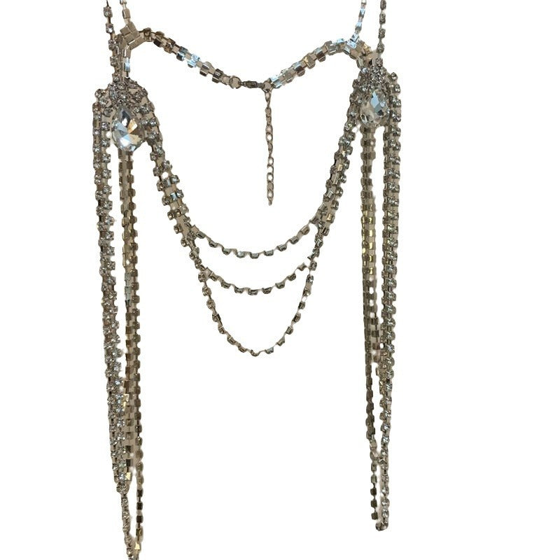 Exotic Vintage-Style Rhinestone Chest Harness Necklace
