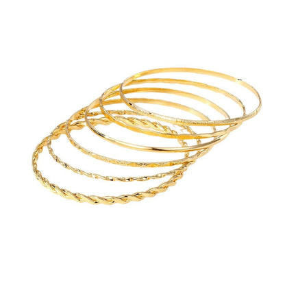 5-7pcs Creative Twisted Hip Hop Style Bracelet Set – Simple & Stylish Accessories for Women
