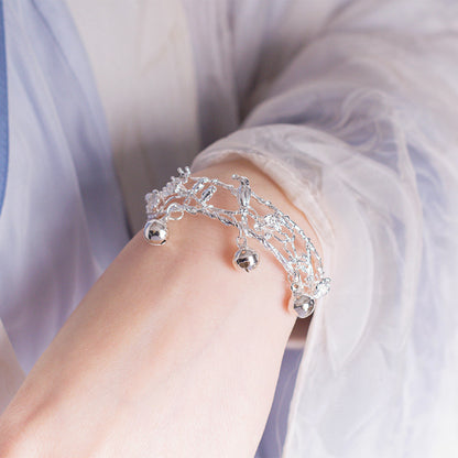 Antique Ring Hand Chain – Retro Bell Charm Bracelet Jewelry for Women