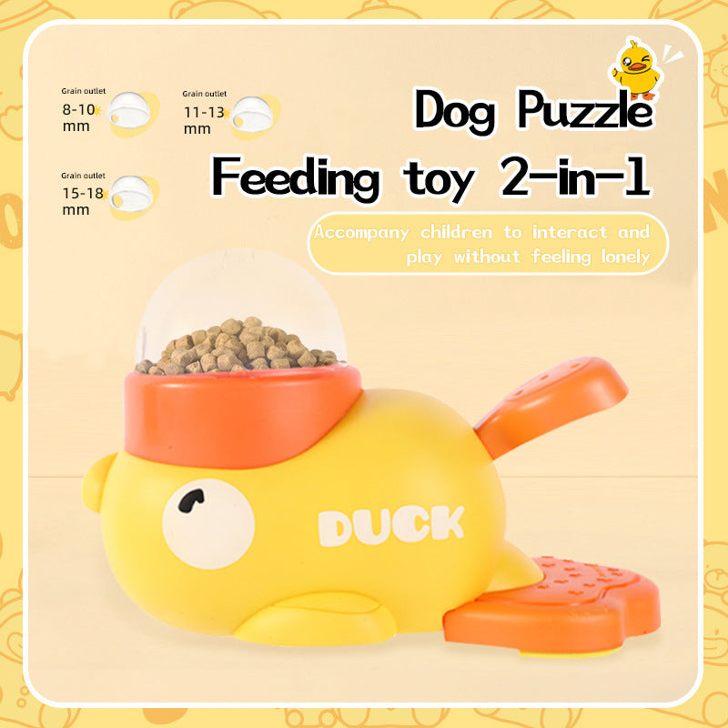 Dog Puzzle Feeder – Interactive Pet Food & Treat Dispenser, Cartoon Duck Design, Anti-Slip Automatic Feeder for Dog Training