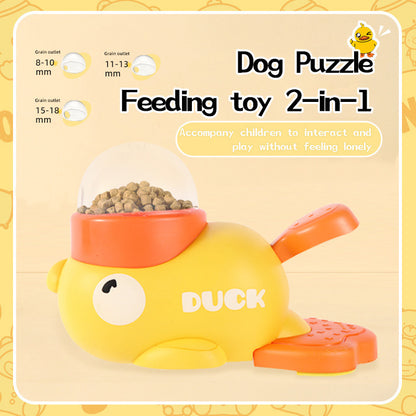 Dog Puzzle Feeder – Interactive Pet Food & Treat Dispenser, Cartoon Duck Design, Anti-Slip Automatic Feeder for Dog Training
