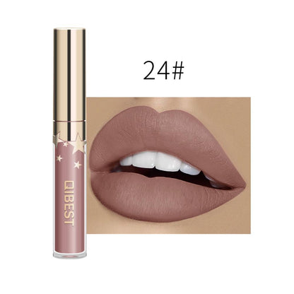 QIBEST Matte Non-Stick Lip Gloss – Long-Lasting & Waterproof