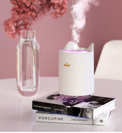 Mini USB Humidifier Night Light – Desktop Bedroom & Office Air Moisturizer, Quiet USB-Powered Column Design