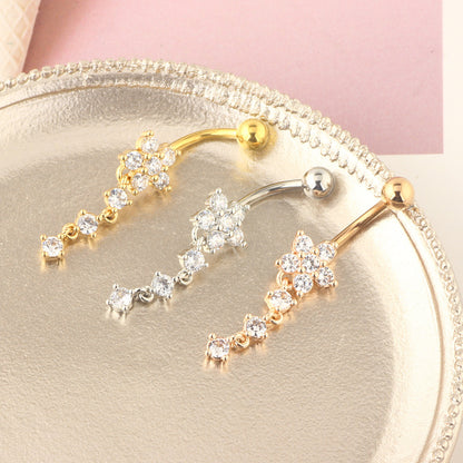 Wish Color Zircon Belly Button Ring – Dazzling Multicolor Crystal Navel Piercing Jewelry