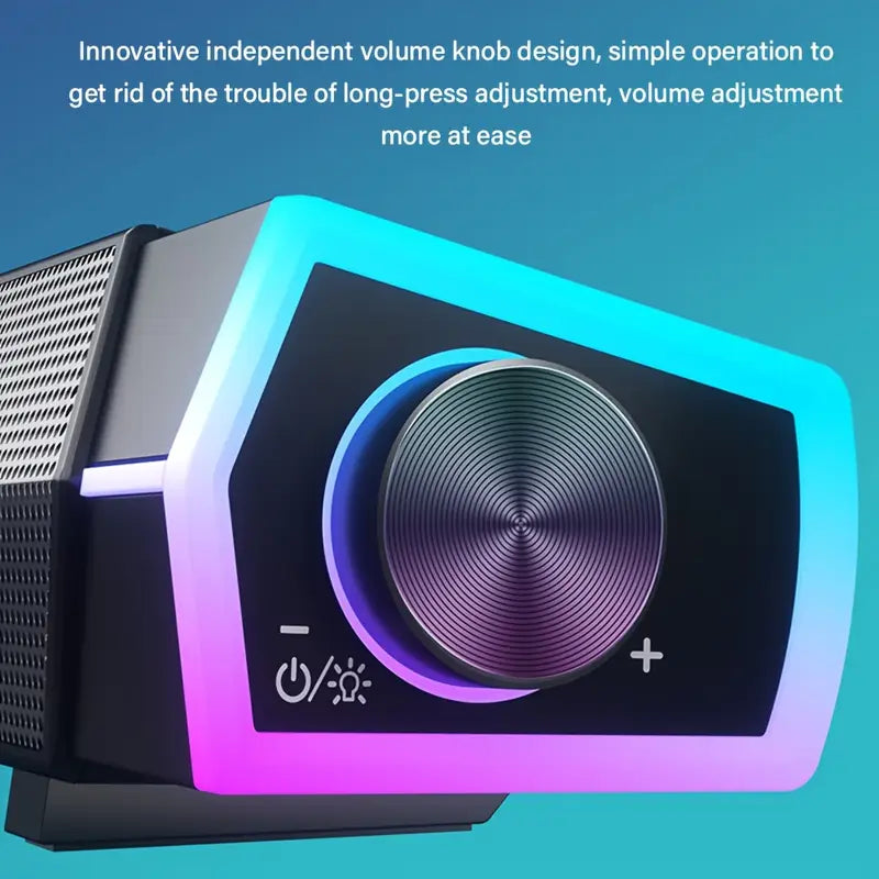 4D Bluetooth Computer Soundbar Dual Speaker Subwoofer Stereo Surround Sound Loudspeaker for Laptop PC Notebook
