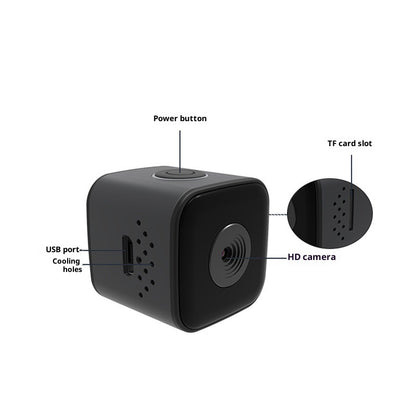 Mini Action Camera 1080P Full HD | SQ28 Waterproof Sports Camera with Auto AI Night Vision, Rechargeable Battery, and Outdoor HD Aerial Photography
