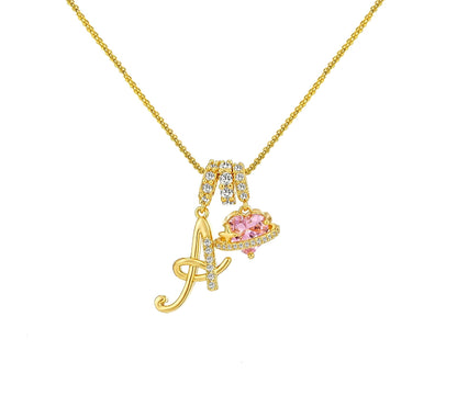 Copper Alphabet Necklace – Dopamine 26 English Letter Pendant, Personalized Jewelry